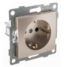 Bravo Розетка 1-ой с/з с з/ш, скрытая установка, 16А, 250В, шампань  С10Р4-027  GUSI Electric