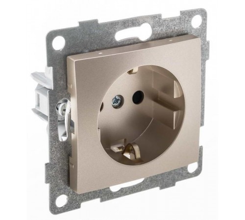 Bravo Розетка 1-ой с/з с з/ш, скрытая установка, 16А, 250В, шампань  С10Р4-027  GUSI Electric