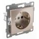 Bravo Розетка 1-ой с/з с з/ш, скрытая установка, 16А, 250В, шампань  С10Р4-027  GUSI Electric