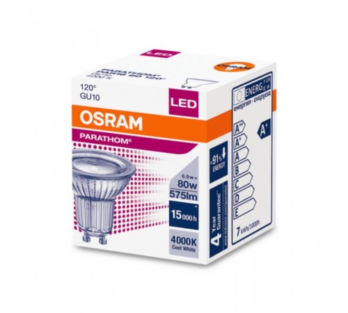 Лампа светодиодная LPPAR1680120 6,5W/840 230V GU1010X1  4058075815674  OSRAM