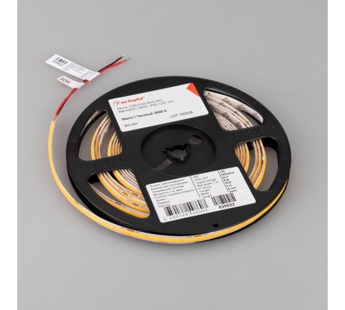 Светодиодная лента COB-X320-8mm 24V Warm3000 (8 W/m, IP20, 5m) (Arlight, -)  039022(1)  Arlight