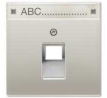 Крышка для ординарной телефонной и компютерной розетки UAE с полем для надписи; благородная сталь  ES2969-1NAUA  Jung