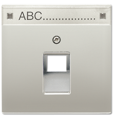 Крышка для ординарной телефонной и компютерной розетки UAE с полем для надписи; благородная сталь  ES2969-1NAUA  Jung