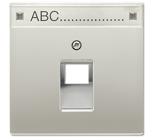Крышка для ординарной телефонной и компютерной розетки UAE с полем для надписи; благородная сталь  ES2969-1NAUA  Jung