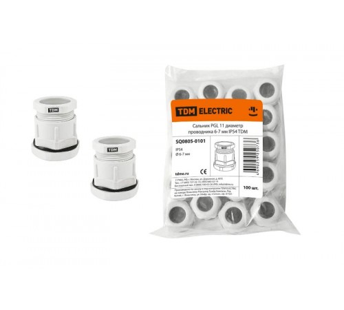 Сальник PGL 11 диаметр проводника 6-7 мм IP54  SQ0805-0101  TDM