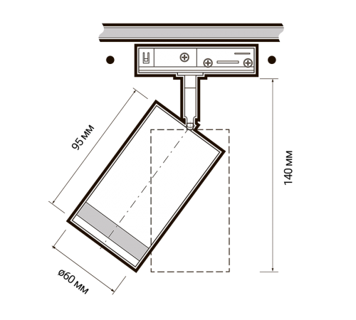 Светильник трековый под лампу PTR 28 GU10 BL 230V IP20  .5040182  Jazzway