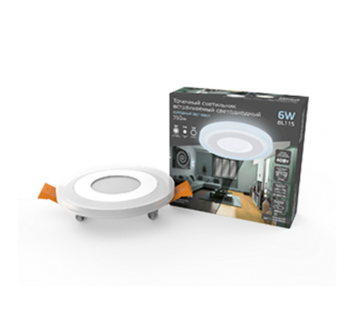 Светильник светодиодный встраиваемый Backlight BL115 Кругл. Акрил, 3+3W, LED 4000K, диам. 105,  BL115  Gauss