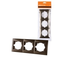 Рамка 3-х постовая горизонтальная бронза "Лама"  SQ1815-0731  TDM