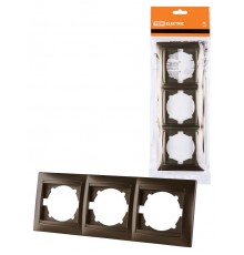 Рамка 3-х постовая горизонтальная бронза "Лама"  SQ1815-0731  TDM