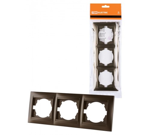 Рамка 3-х постовая горизонтальная бронза "Лама"  SQ1815-0731  TDM