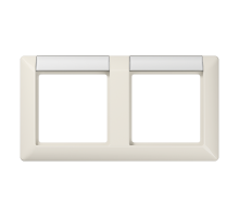 Рамка 2-кратная с полем для надписи для горизонтальной установки; слоновая кость  AS5820NA  Jung