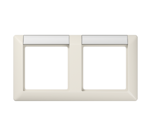 Рамка 2-кратная с полем для надписи для горизонтальной установки; слоновая кость  AS5820NA  Jung