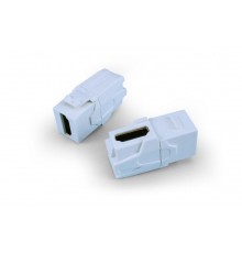 KJ1-HDMI-AV18-WH Вставка формата Keystone Jack с проходным адаптером HDMI 2.0 (Type A), 90 градусов, ROHS, белая  247402  Hyperline