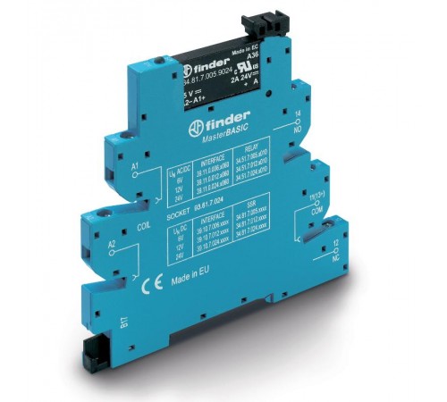 Интерфейсный модуль, твердотельное реле, серия MasterBASIC; выход 2A (240В AC); питание 125В AC/DC  391001258240  Finder