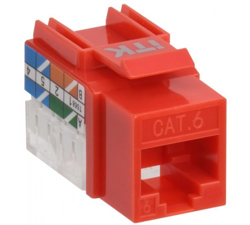 Модуль Keystone Jack кат.6 UTP 110 IDC 90град красный  CS1-1C06U-11-04  ITK