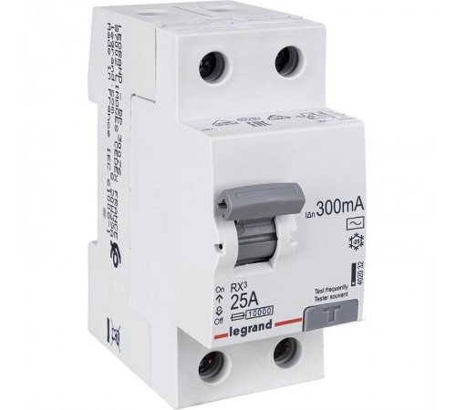 Выключатель дифференциальный (УЗО) RX3 2п 25А 300мА тип AC  402032  Legrand