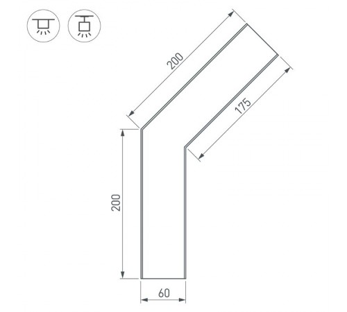 Угол SL-LINE-6070-135 (arlight, Металл)  030138  Arlight