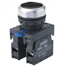 Кнопка управления NP8-12BN/2 без подсветки, самовозв., чёрная, 1НО+2НЗ, IP65 (R)  368582  CHINT