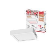 Светильник светодиодный накладной "Даунлайт НАРОДНЫЙ" квадрат СПО (белый) алюминий 12Вт 3000К  SQ0329-4203  TDM