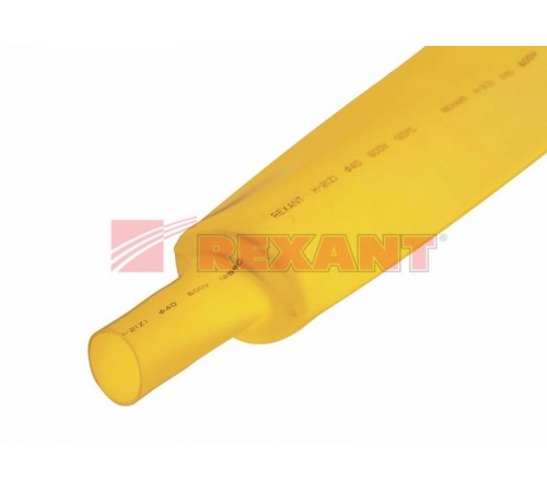 Термоусадочная трубка 35,0/17,5 мм, желтая, упаковка 10 шт. по 1 м  23-5002  REXANT