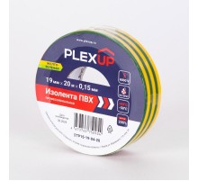 Изолента ПВХ 19мм- 20м желто-зеленая   STP15-19-69-20  PLEXUP
