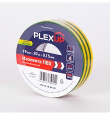 Изолента ПВХ 19мм- 20м желто-зеленая   STP15-19-69-20  PLEXUP