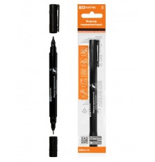 Маркер перманентный двухсторонний 0,4/1 мм, черный (пакет) круглый наконечник  SQ0594-0112  TDM