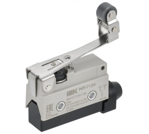 Микровыключатель концевой МП-7124 рычаг с рег. рол. IP40  KKV12-7124-1-64  IEK