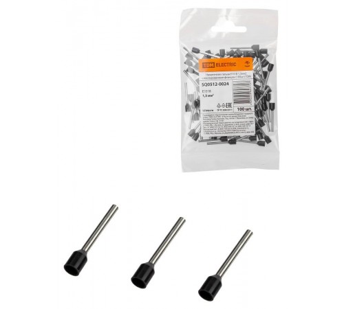Наконечник-гильза Е1518 1,5мм2 с изолированным фланцем (100шт)  SQ0512-0024  TDM