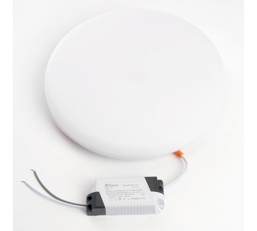 Светильник встраиваемый светодиодный с регулир монтажным диам. (до 210мм) 34W, 6400K ,3400Lm, белый, AL509 с др-ром в/компл  41568  FERON