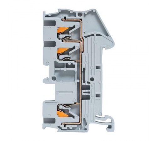Клеммная колодка пружинная 2,5 Push-in 3 вывода серая PIT-2,5-3  EKF