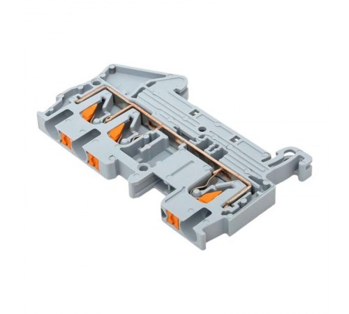 Клеммная колодка пружинная 2,5 Push-in 3 вывода серая PIT-2,5-3  EKF