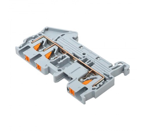 Клеммная колодка пружинная 2,5 Push-in 3 вывода серая PIT-2,5-3  EKF