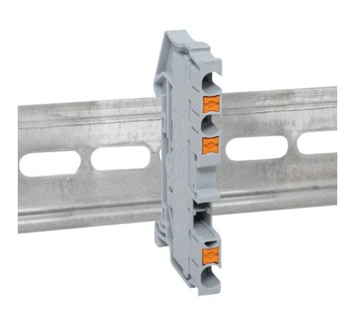 Клеммная колодка пружинная 2,5 Push-in 3 вывода серая PIT-2,5-3  EKF
