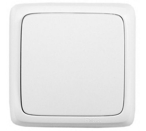 Выключатель открытой установки, одноклавишный, с монтажной пластиной, цвет белый  ВА10-115  HEGEL