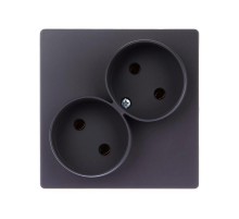 Simon 24 Графит Розекта 2х2К   2450457-038  Simon