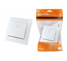 Кнопка звонковая 6А белая "Лама"   SQ1815-0008  TDM