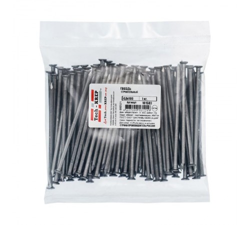 Гвоздь строительный 4,0х100 (1 кг) - пакет  101583  Tech-KREP