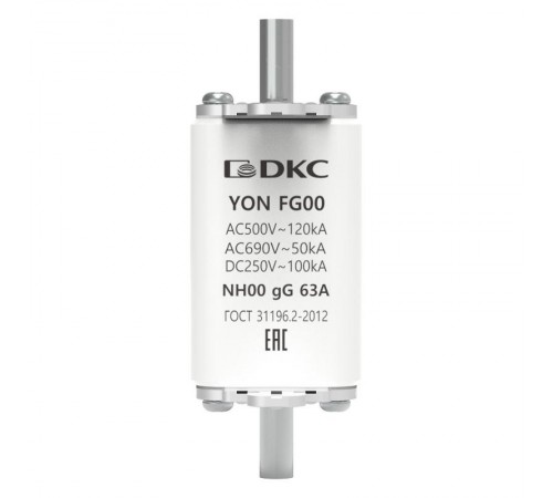 Предохранитель YON ножевого типа FG00 с одинарной индикацией 63А  1FG00-0063  DKC