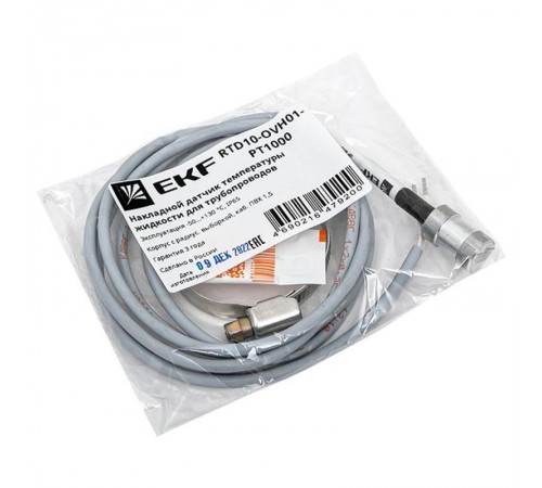 Накладной датчик температуры жидкости для трубопроводов  RTD10-OVH01-PT1000  EKF