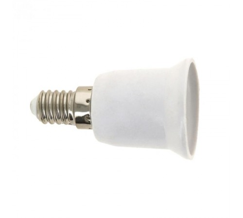 Переходник Е14-Е27 белый PROxima  AD-E14-E27-w  EKF