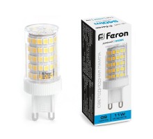 Лампа светодиодная, (11W) 230V G9 6400K JCD, LB-435  38151  FERON