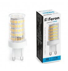 Лампа светодиодная, (11W) 230V G9 6400K JCD, LB-435  38151  FERON