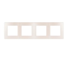 Рамка для розеток и выключателей серия 12 12-5104-15 на 4 поста, сатин, перламутр  Б0052538  ЭРА
