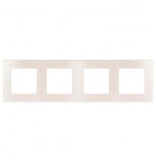 Рамка для розеток и выключателей серия 12 12-5104-15 на 4 поста, сатин, перламутр  Б0052538  ЭРА