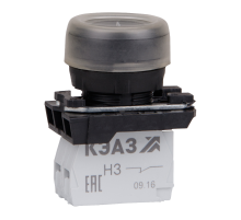 Кнопка КМЕ4602м-черный-0но+2нз-цилиндр-IP65-КЭАЗ  332056  КЭАЗ