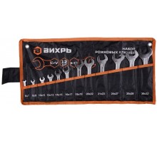 Набор рожковых ключей 12 шт. 6 - 32, в чехле  73/6/5/14  ВИХРЬ