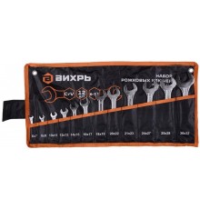 Набор рожковых ключей 12 шт. 6 - 32, в чехле  73/6/5/14  ВИХРЬ
