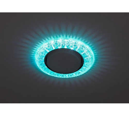 Светильник точечный встраиваемый под лампу DK LD22 15Вт GX53 голубой с подсветкой  Б0029624  ЭРА