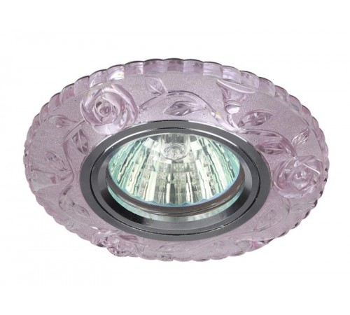 Светильник точечный встраиваемый под лампу DK LD16 MR16 50Вт GU5.3 розовый с подсветкой  Б0028084  ЭРА